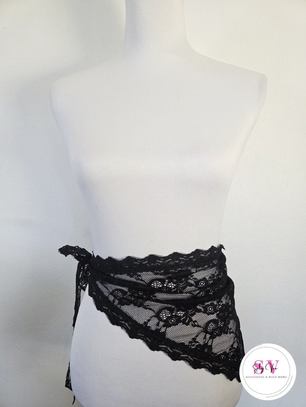 Black Lace Cover Up/ handkerchief